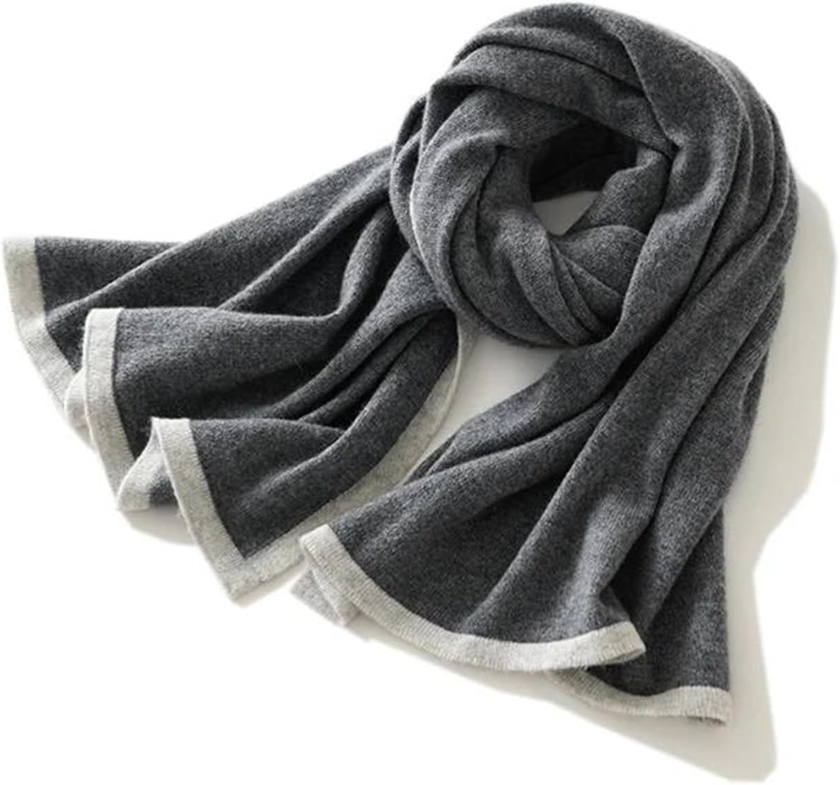Women's Color Matching Knitted Cashmere Scarf Thick Winter Wrap For Comfortable Warmth