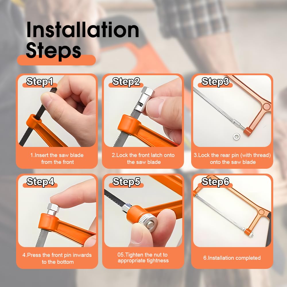 Sierra de Arco Pequeña 150mm, Mini Sierra para Metales Sierra de Mano Junior con 30 Hojas Intercambiables para Madera, Metales Blandos, Tubos de PVC, Plásticos