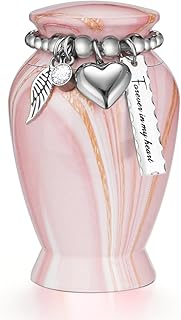 Dletay Small Urns for Human Ashes Keepsake 2.85 Inches Memorial Mini Cremation Urn for Women Men Aluminum Decorative Funeral Urns