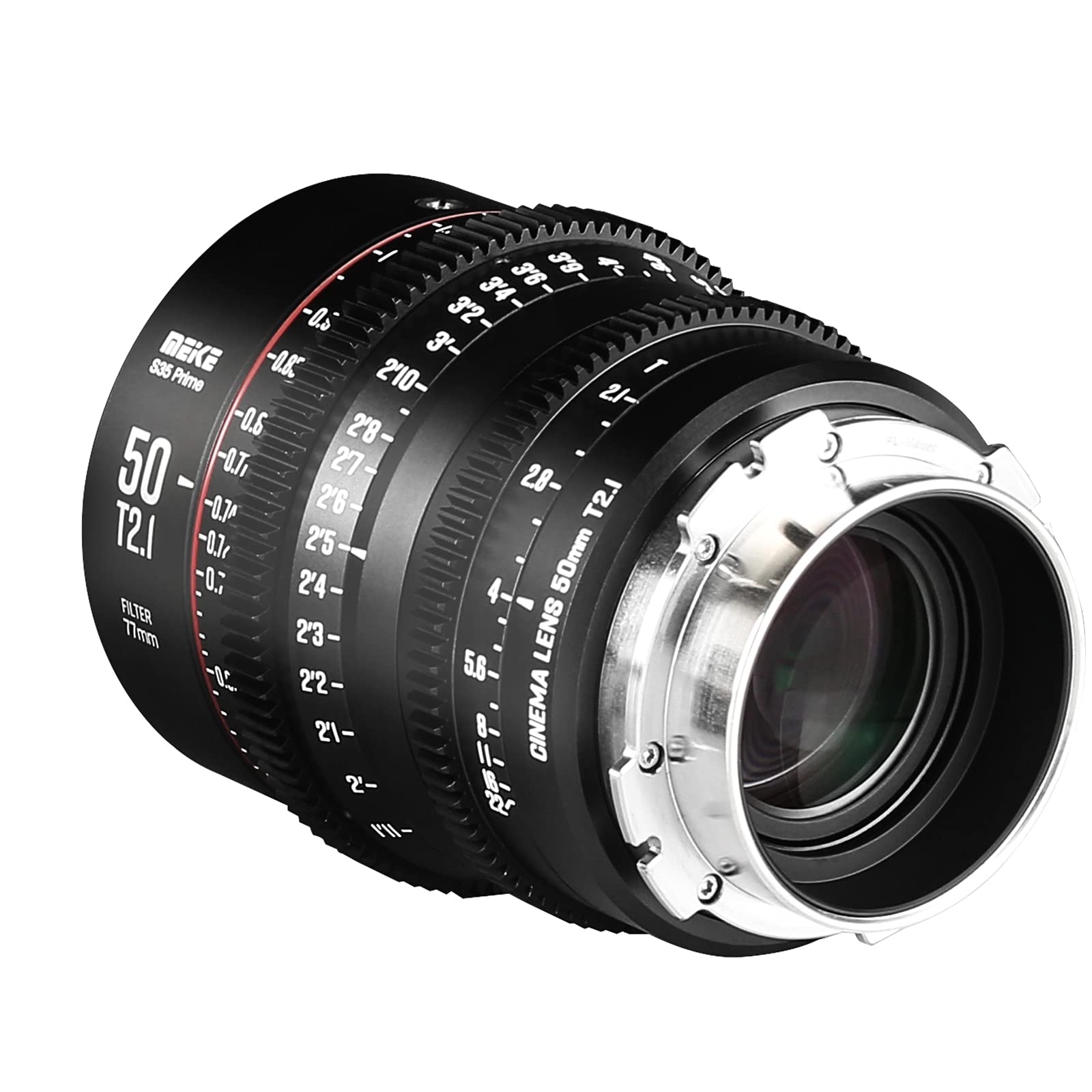 MEKE 50mm T2.1 Super 35 Prime Objektiv Für PL-Mount – Manueller Fokus, Für ARRI, Canon C700, Cineastische Qualität