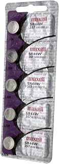 Maxell Watch Battery Button Cell SR44W 357 Pack of 5 Batteries