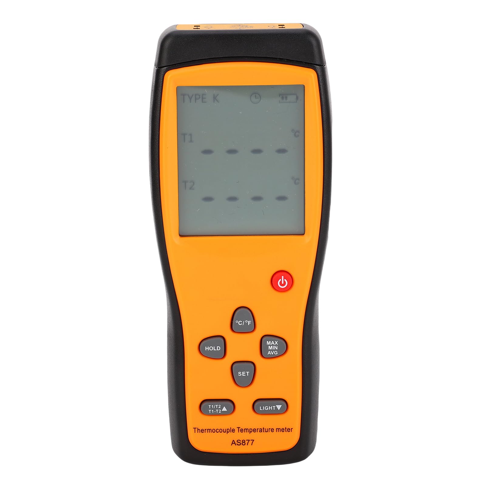 Bewinner Digitales Thermoelement-Thermometer K Typ 2 Kanäle, Temperaturmessgerät mit Zwei Eingängen und Touchscreen, -200 ℃ Bis 1372 ℃, Hochpräziser Tester für HVAC, Industrie, Labor, mit Silikon