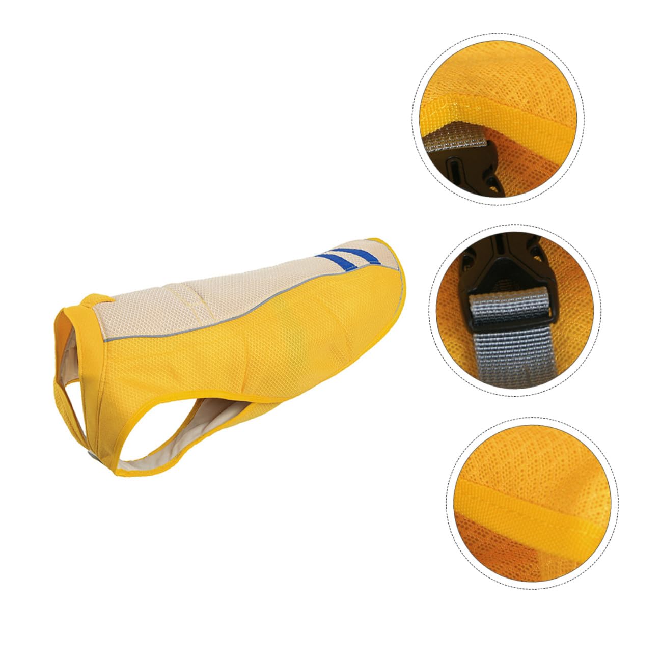 Mikikit Gilet Rafraîchissant pour Chien Jaune en Polyester Pratique et Anti-Coup de Chaleur pour Port Quotidien et Séance Photo