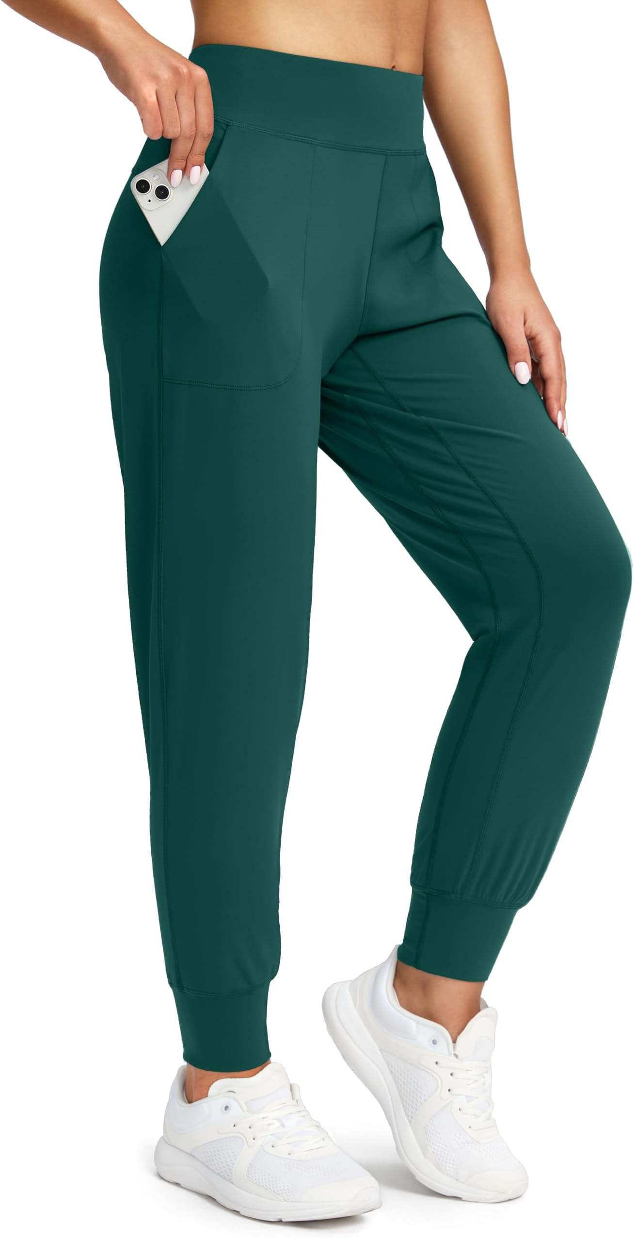 Soothfeel Women's Joggers with Zipper Pockets Petite/Regular/Tall High Waisted Athletic Workout Yoga Pants Joggers for Women