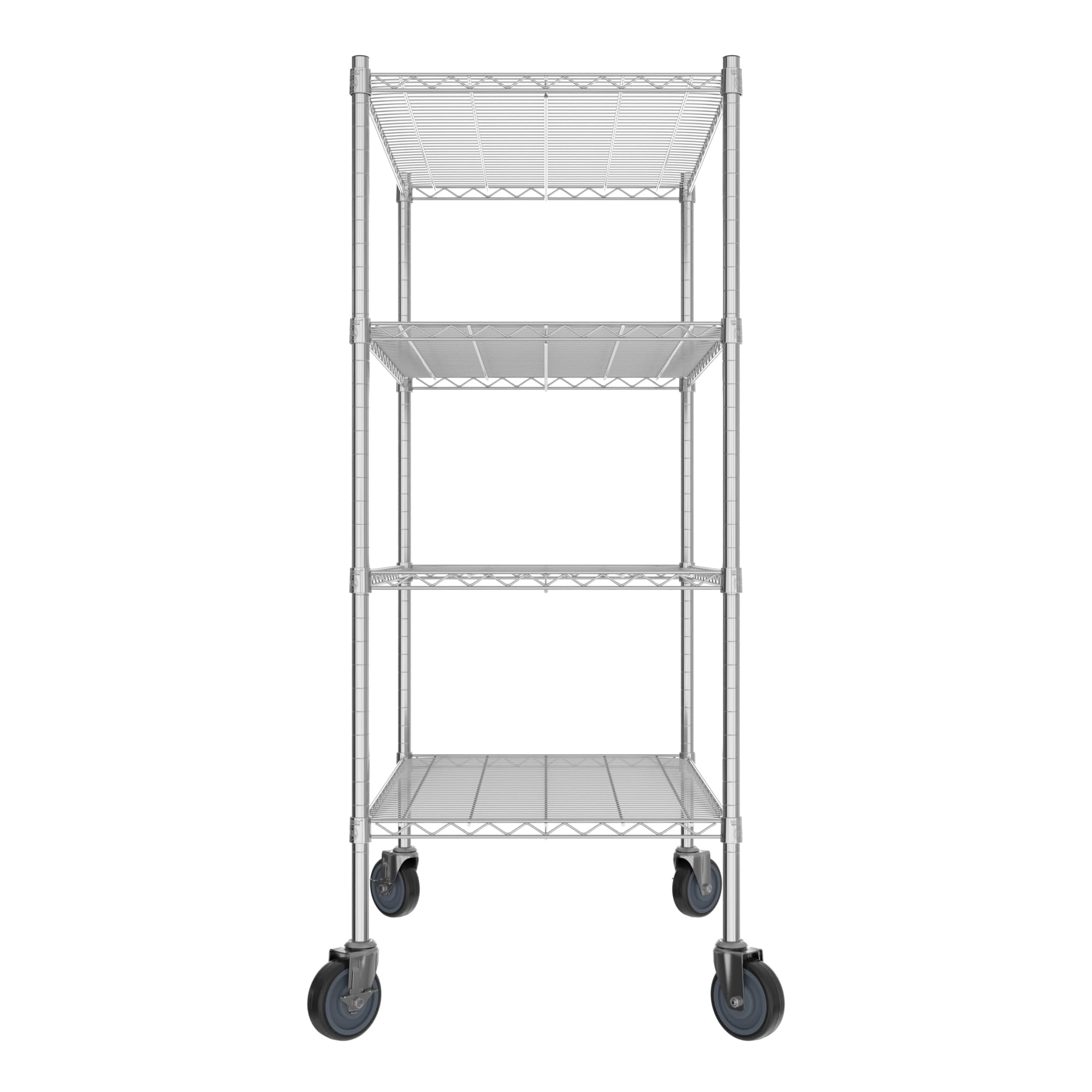 QUIET BOOK Commercial NSF Listed Chrome Mobile Wire Shelving Kit 24