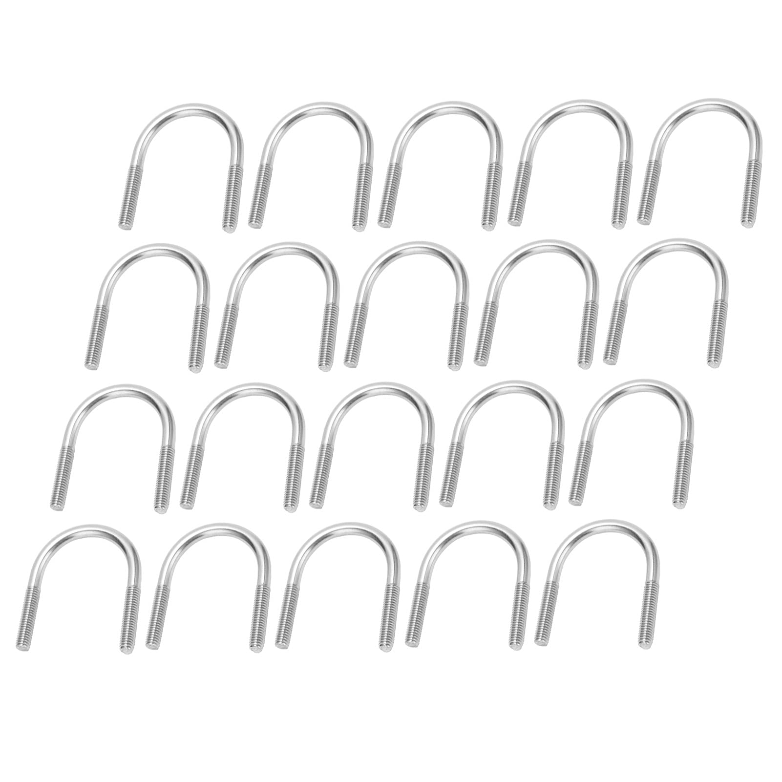 Respicefinem 20Pcs UShaped Bolt Set 304 Stainless Steel M6x33 Machinery Parts Hardware Tools Ideal for Sailing Motor Boating Other Water Sports Marine Boat Hardware Automotive