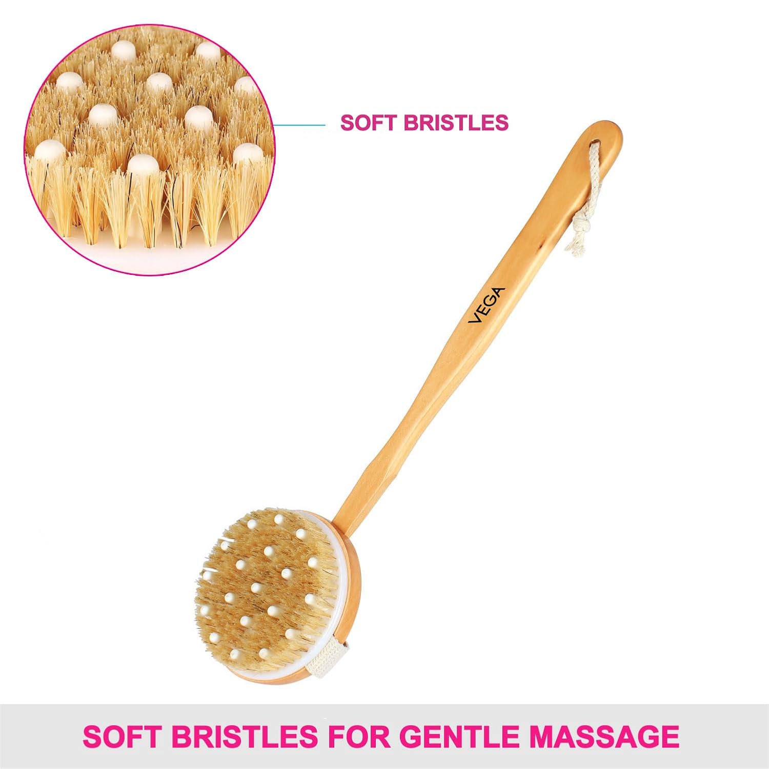 Vega bristle bath brush with massage Vega bristle bath brush with massage