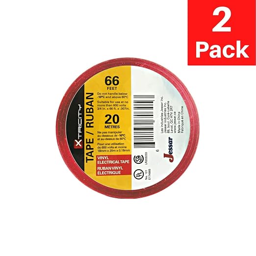 Cinta aislante eléctrica roja Xtricity 3/4" x 20 m 2 pack miniatura 2
