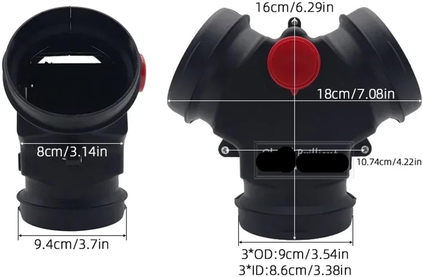 Warm air Water Valve 90mm Valve Flap Adjustable Y Car Heater Air Vent Ducting Pipe Exhaust Connector Splitter Connector Parking Heater Universal