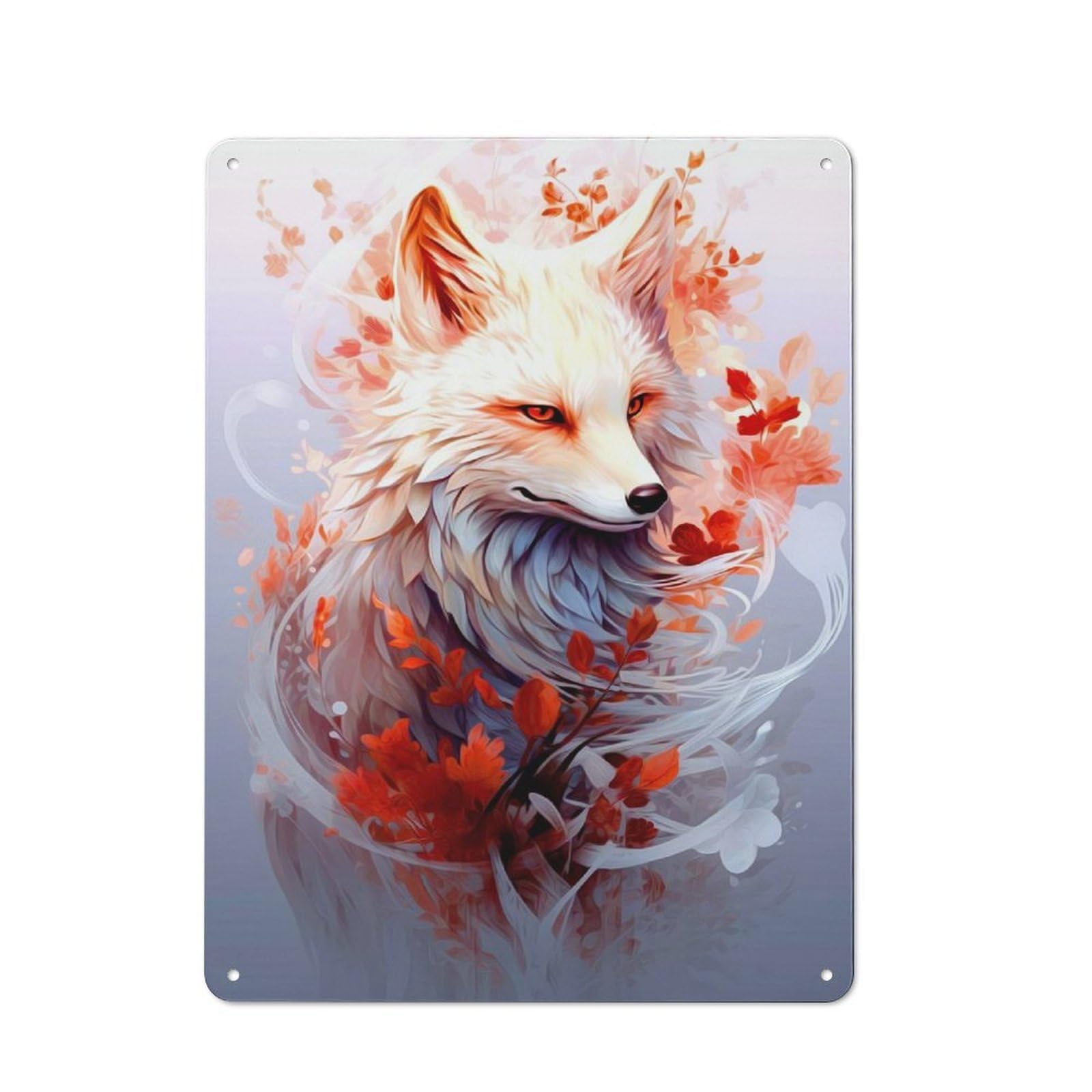 Rustic Fox Tin Wall Sign 40x30cm, Kitchen Wall Decor for Bakery, Diner, Cafe Or Family Room