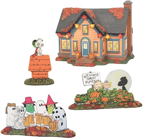 Miniatura 4 de Department 56 Snow Village Halloween Trick or Treat Lane Peanuts House - Edificio iluminado y accesorios, 6.57 pulgadas, multicolor