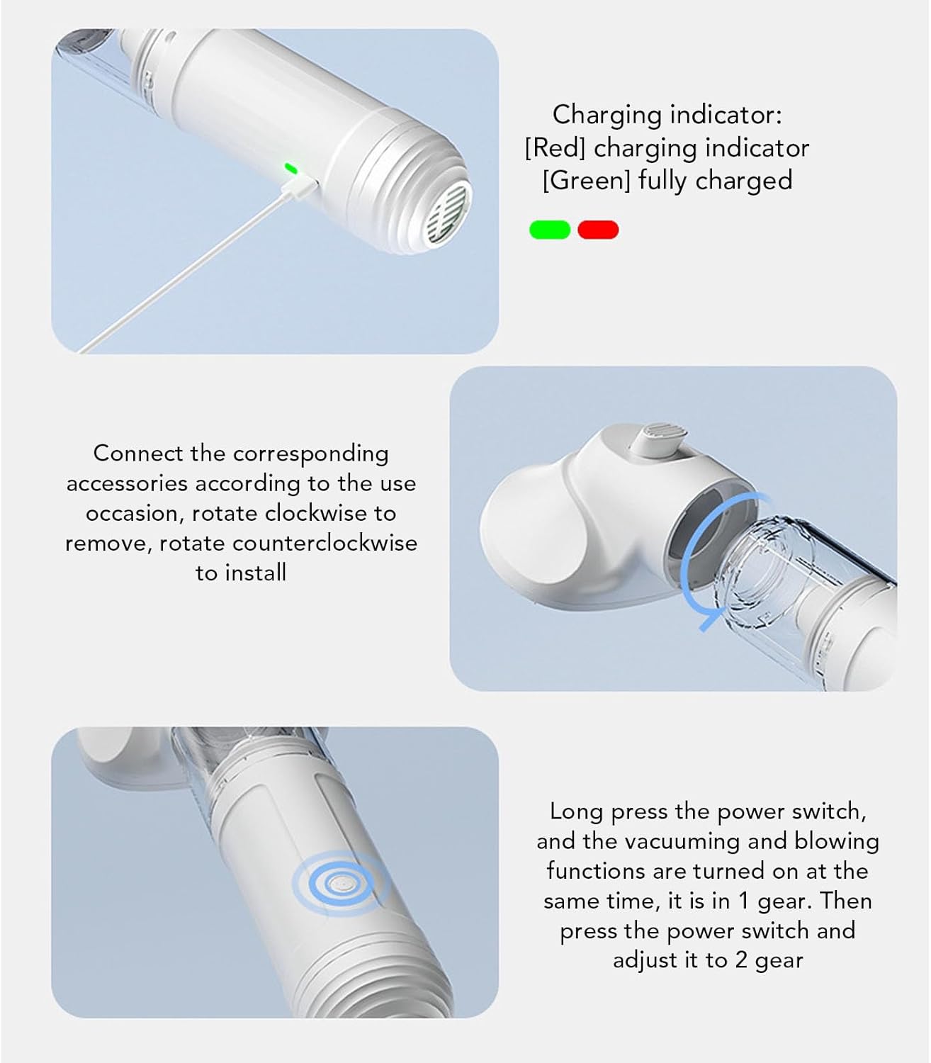 Pssopp Cat Hair Vacuum, Pet Grooming Vacuum 2 L Capacity 11 Kpa 15 Pet Grooming Tools Dog Vacuum All in One Pet Grooming Kit for Shedding Grooming