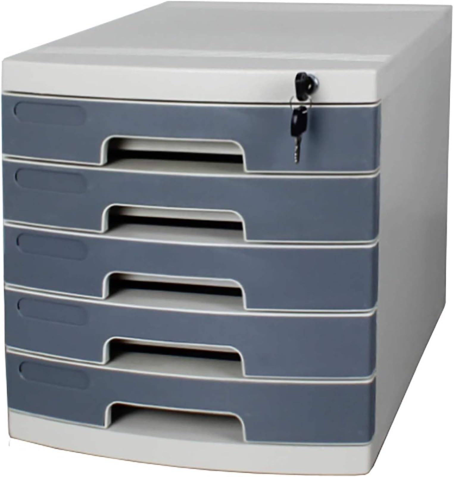 Aioneer Blue Lockable Filing Cabinet A4 Desk Organizer Storage Drawers Unit For Office Secure Document Storage Stylish Office Supplies Efficient File Organization-Grey