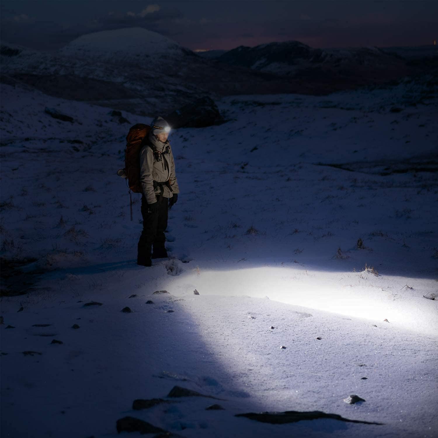 EverBrite Headlamp - 300 Lumens Headlight with Red/Green Light and Tail Light, 7 Lighting Modes, WORKPRO Full Tang Axe and Fixed Blade Knife Combo Set