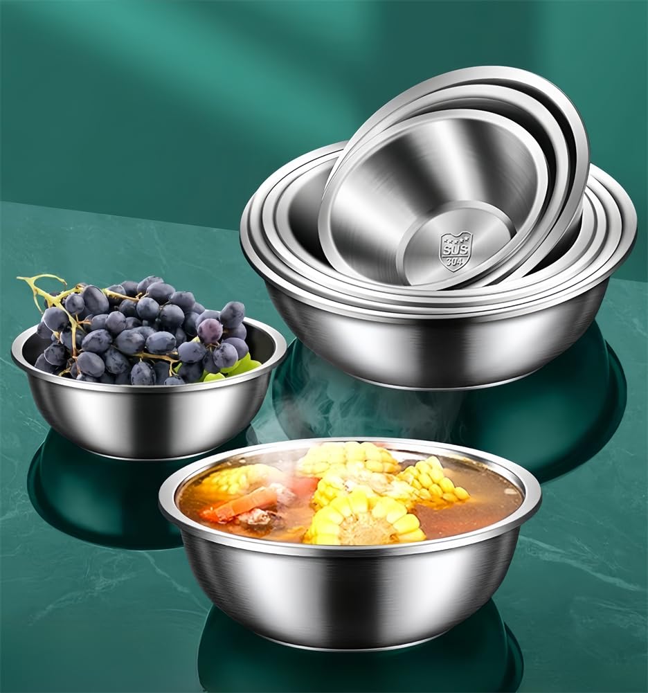 Amazon｜ボール 深型サラダボウル 厚手ステンレス製 業務用耐熱