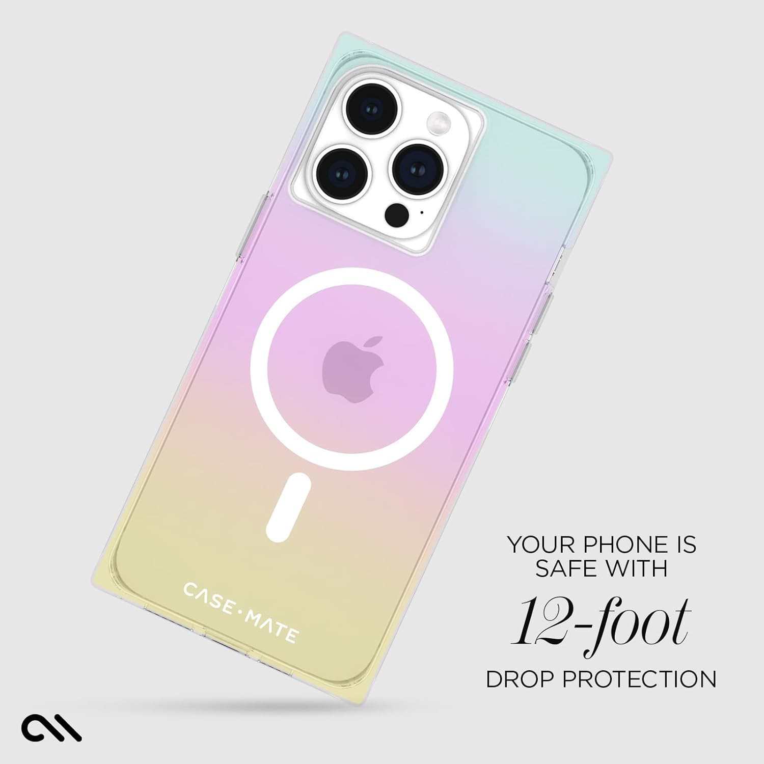 Case-Mate iPhone 15 Pro Max Case for Women - Compatible with MagSafe - 12ft Drop Protection - 6.7" Magnetic Case for iPhone 15 Pro Max - Shockproof, Anti-Scratch Phone Cover - BLOX Iridescent Rainbow