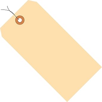 Discount Tag & Label Manila Shipping Tags, Wired, 13 Pt., 5 1/4" x 2 5/8", 6, Case of 1000
