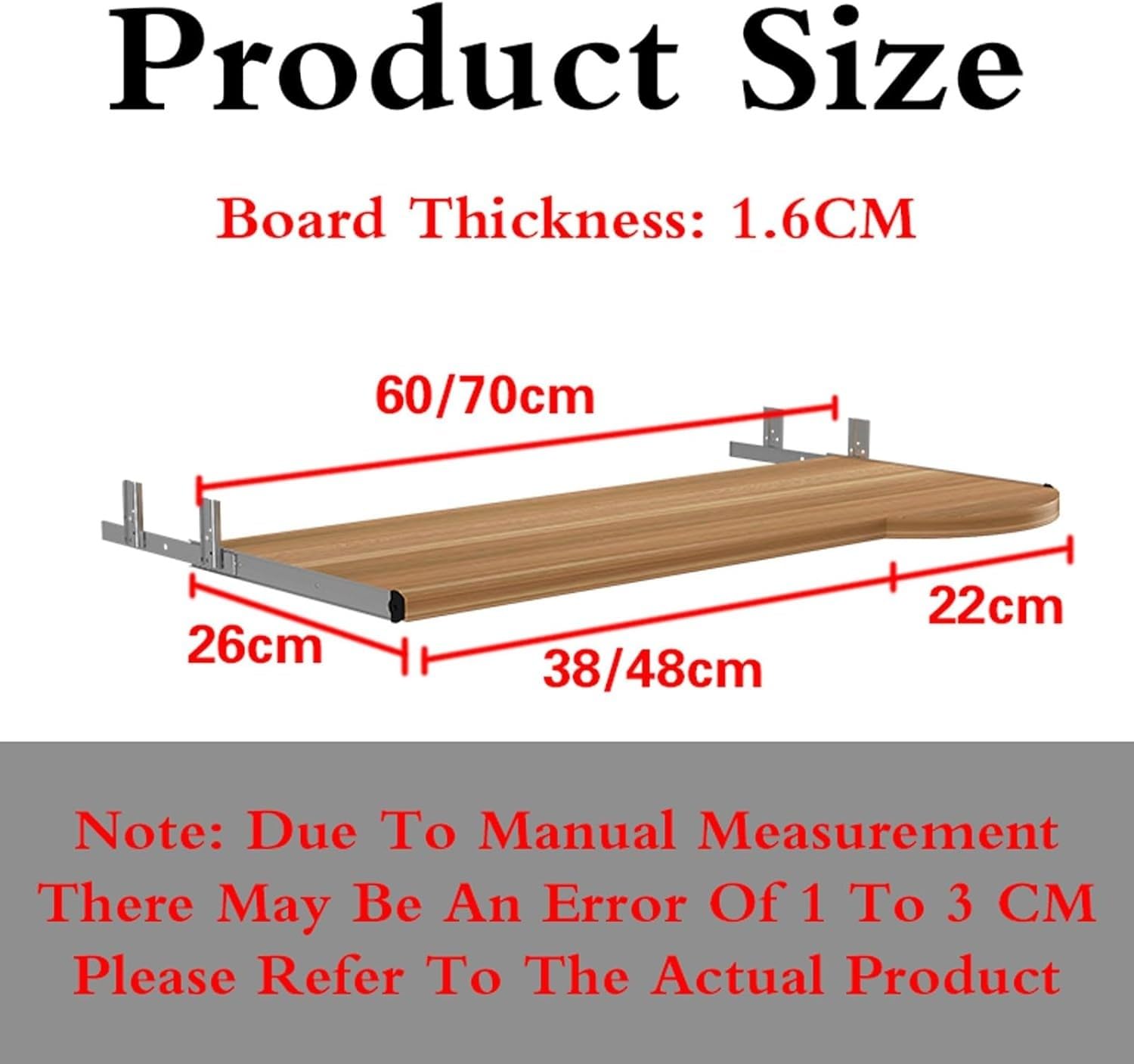 Tastaturschublade Ausziehbar Tastaturhalterung Schreibtisch Tastaturauszug Zur Montage Unter Dem Tisch,Höhenverstellbar,Holz Tastaturablage Für Tippen Bei Der Arbeit,Hause Oder Im Büro B,L60CM