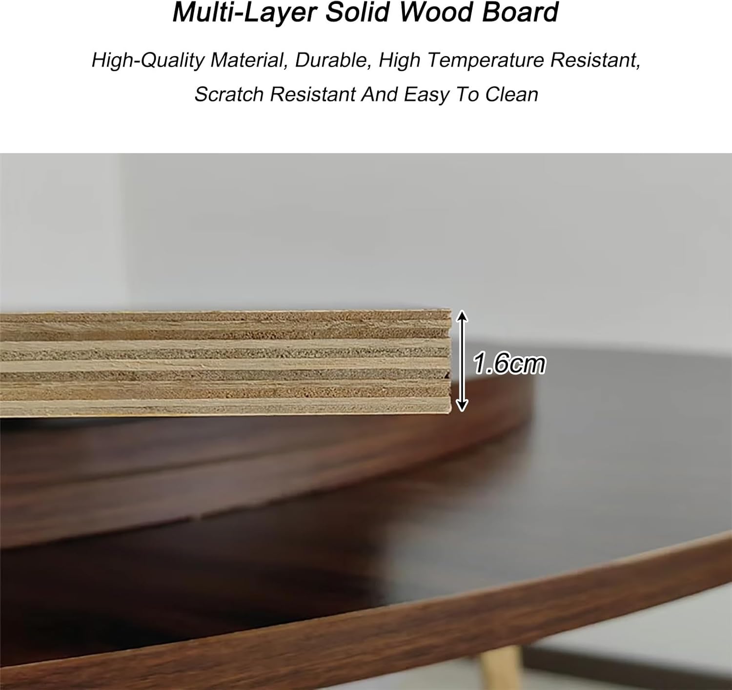 Large Round Foldable Table Top - 55.1" Waterproof Wooden Banquet Table for Indoor & Outdoor Use - Easy Storage, No Legs, Portable Circle Table Top Only