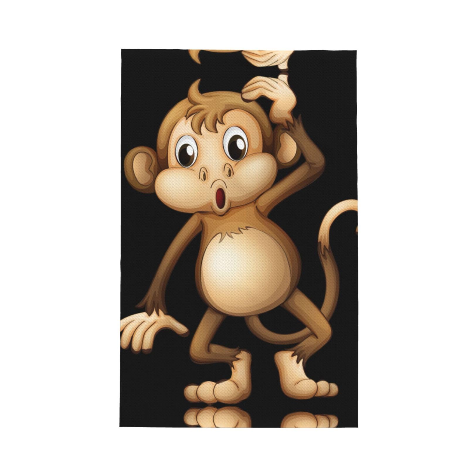 Uusnwaa Cute Monkey Printed Waffle Microfiber Kitchen Towels