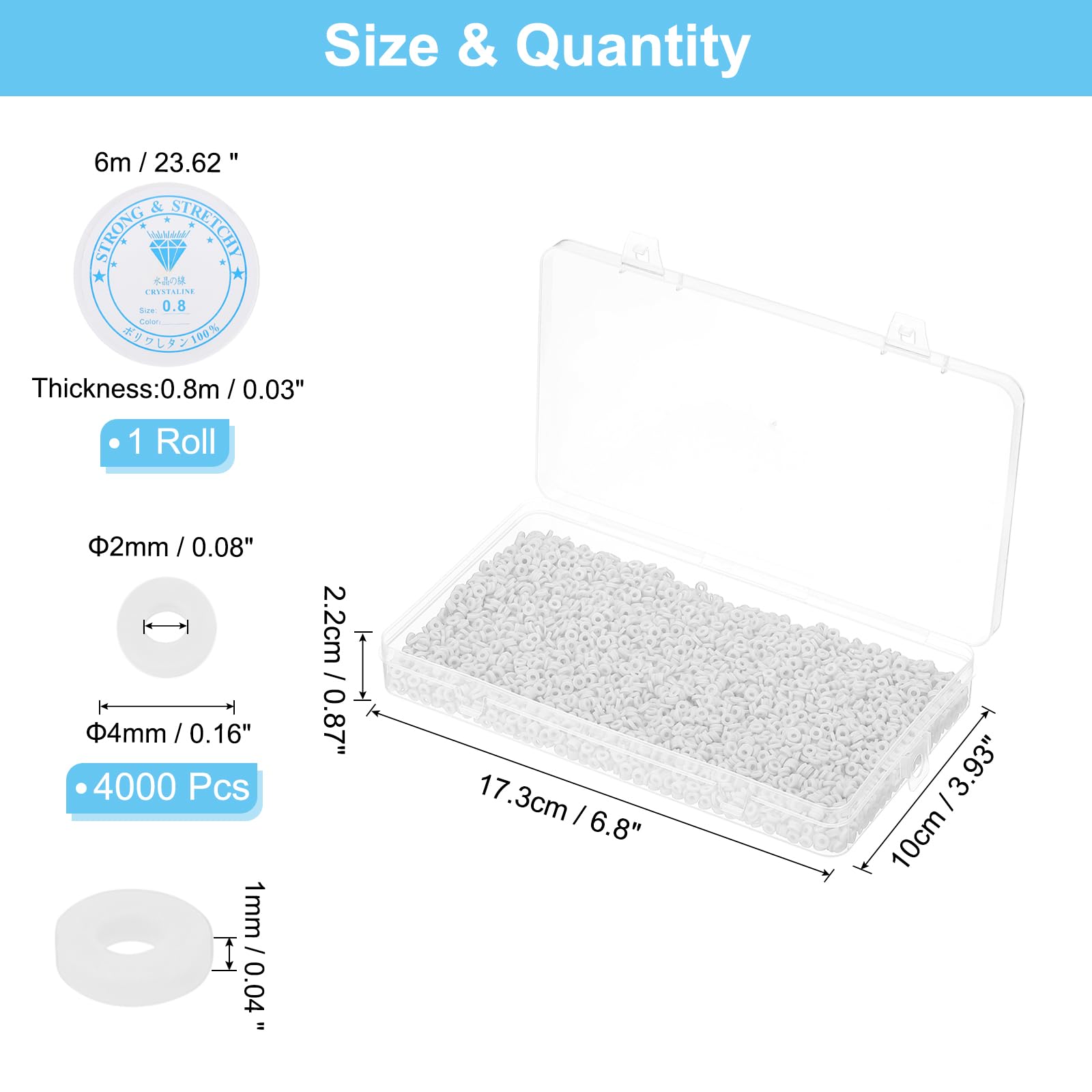 PATIKIL 4000 Pcs Clay Beads Bracelet Making Kit - Image 2