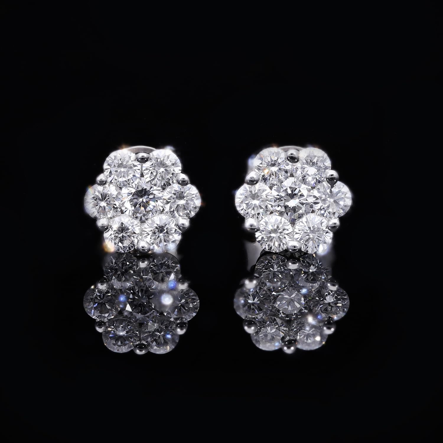 LUXURIANT Diamant Ohrringe – SGL-zertifizierte VS Labor Diamanten, 1 ct, 925 Silber & 750 Gelbgold Vermeil & Platiniert