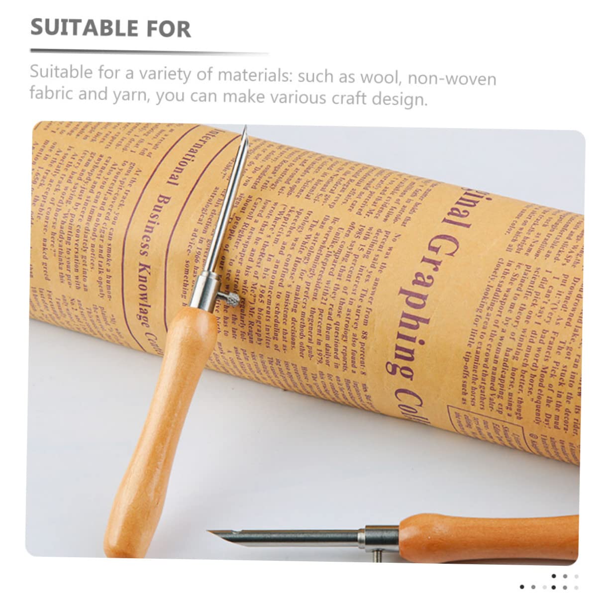 HOMSFOU Wooden Handle Felting Needles Set Punch Needle Kit for Beginners Embroidery DIY Craft Tools Embroidery Making