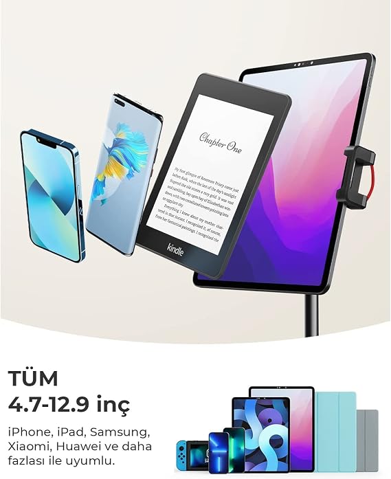Bix Saiji S3E 360° Ayarlanabilir Tablet ve Telefon Tutucu Stand Siyah