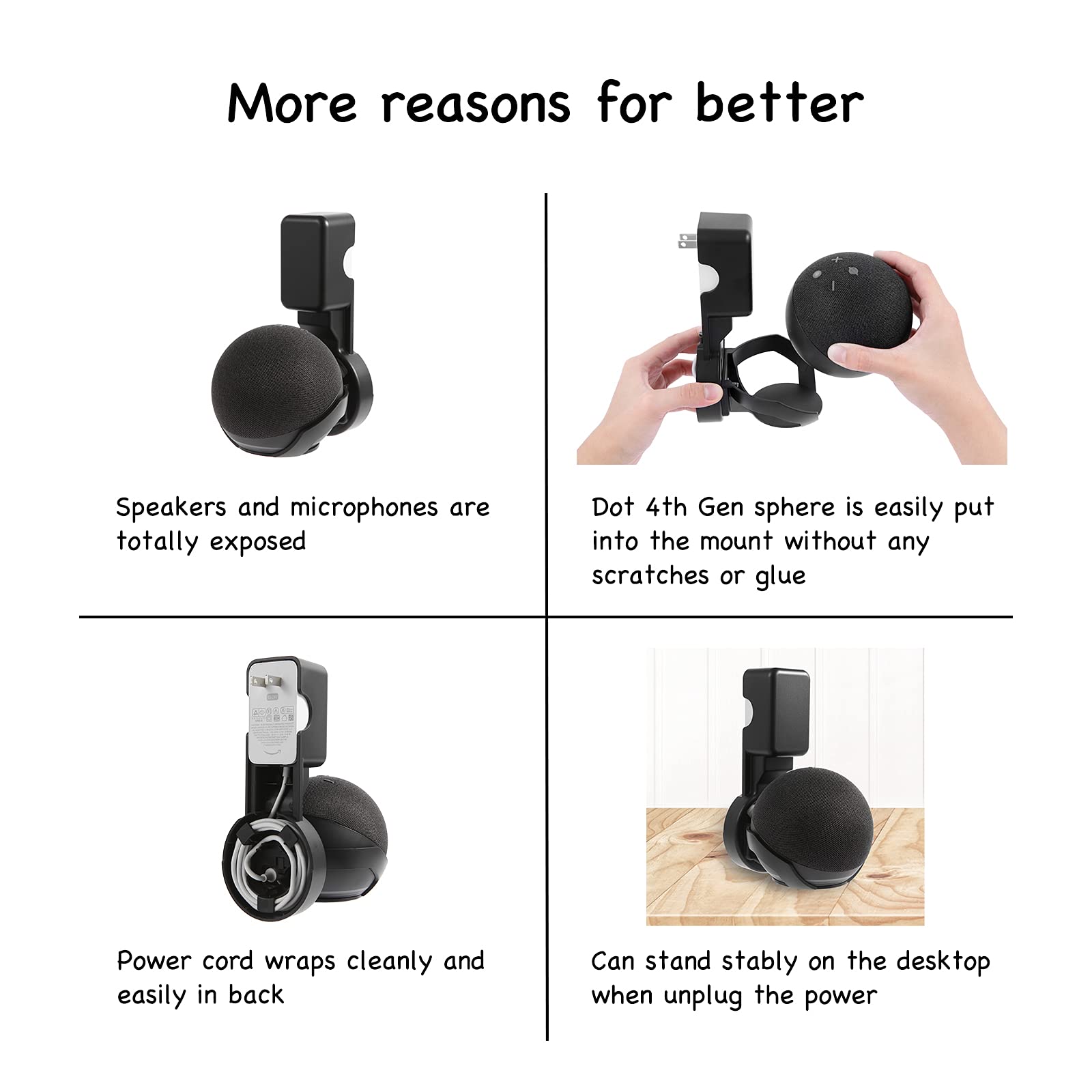 Support Mural Pour Amazon Alexa Echo Dot 4ème Génération