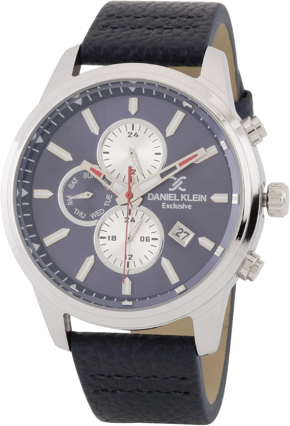 Daniel Klein Leather Analog Blue Dial Men's Watch-DK.1.12817-6