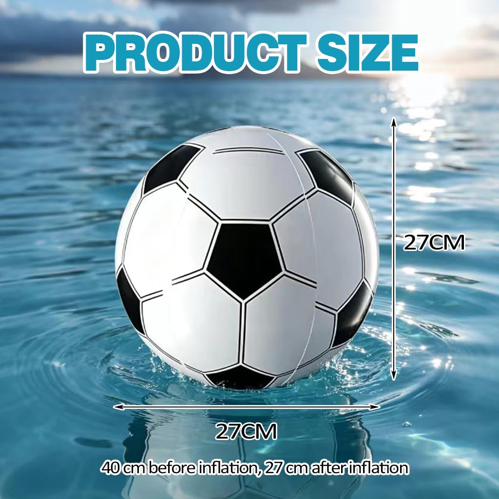 Lot De 2 Ballons De Plage Gonflables – Foot Et Volley, PVC, 40,6 Cm, étanches – Piscine, Plage, Fêtes, Cadeau