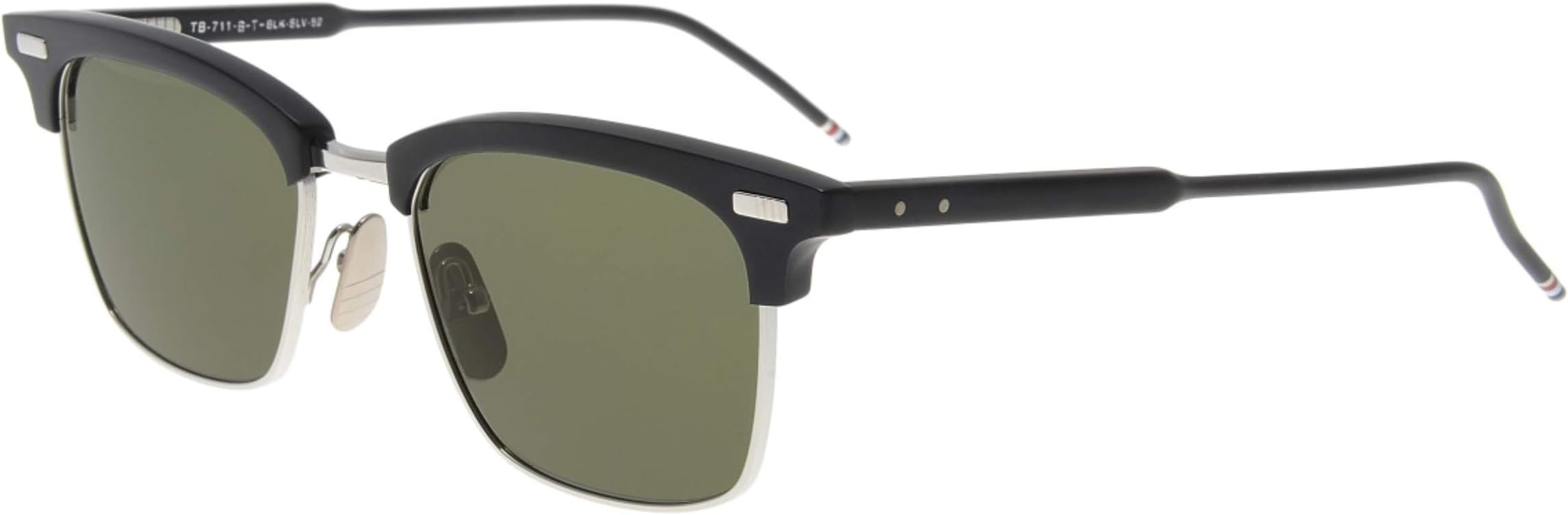 Sunglasses THOM BROWNE TB 711 B-T-BLK-SLV Matte BlackSilver w/ G15-AR