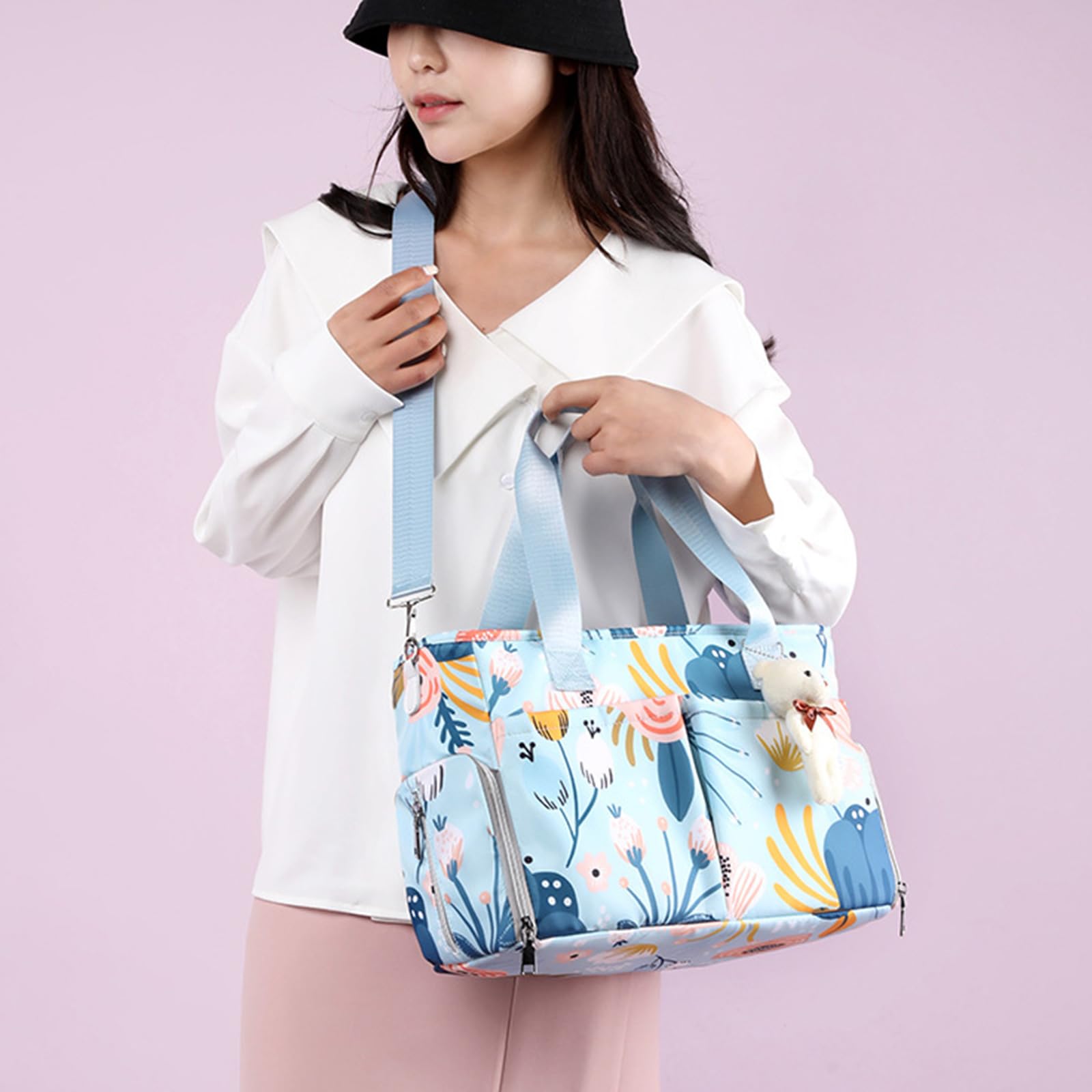 Borsa premaman multiuso con tracolla regolabile, borsa da viaggio per passeggino, grande capacità, organizer per mamme