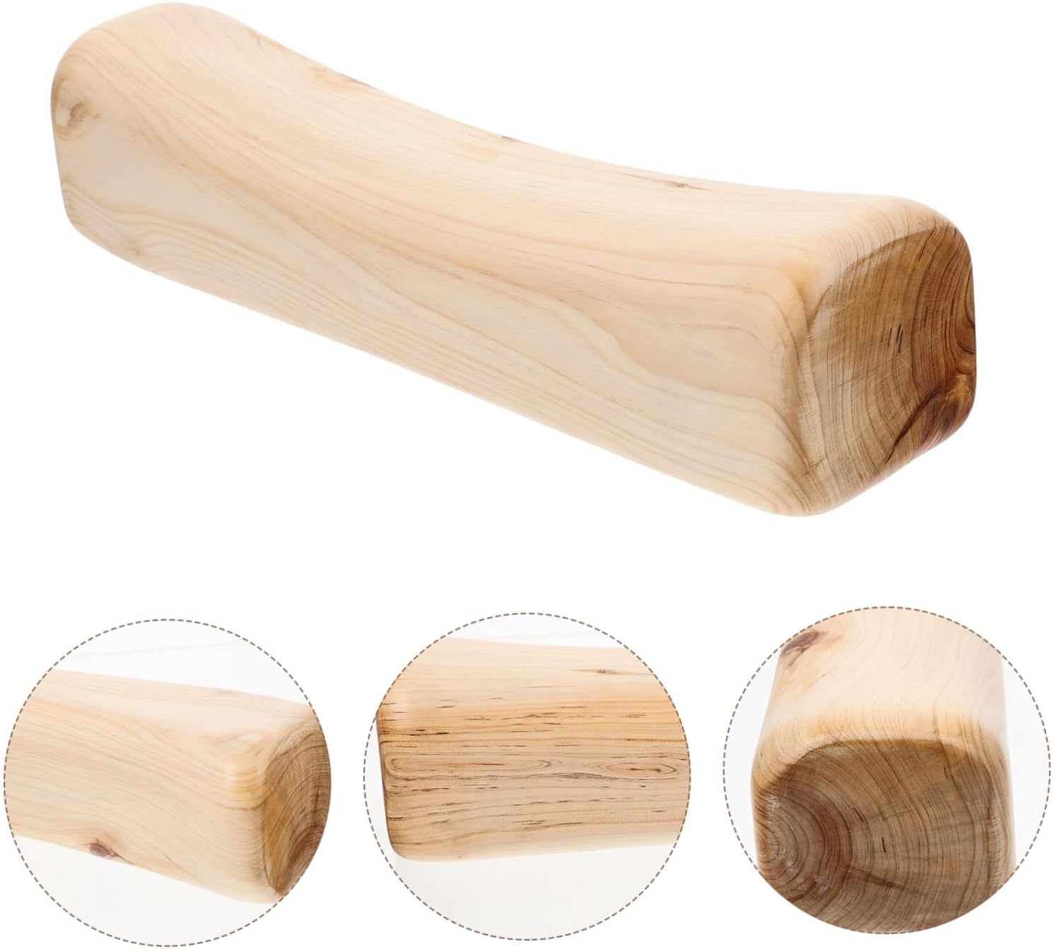 Ergonomic Cedar Wood Neck Pillow Sturdy Cervical Support Cushion for Steam and Sauna Hardwood Design for Comfortable Neck and