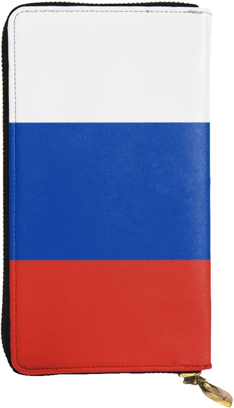 Russian Flag Women's wallet, clutch wallet, with zipper, large capacity.