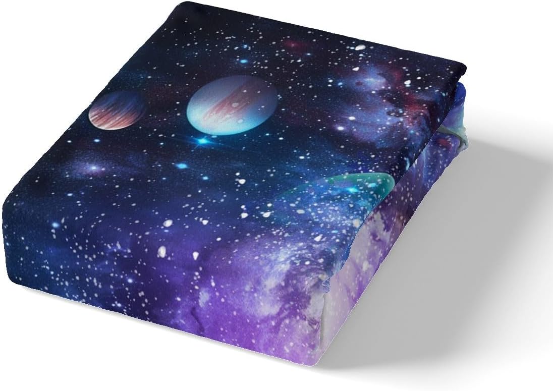 Feelyou Galaxy Bedding Duvet Cover Set Outer Space Kids Bedding Set Full Size 3D Printed Space Comforter Cover Set for Boys Room Decor Space Outer Sky Lightweight Bedspread Cover with 2 Pillow Case