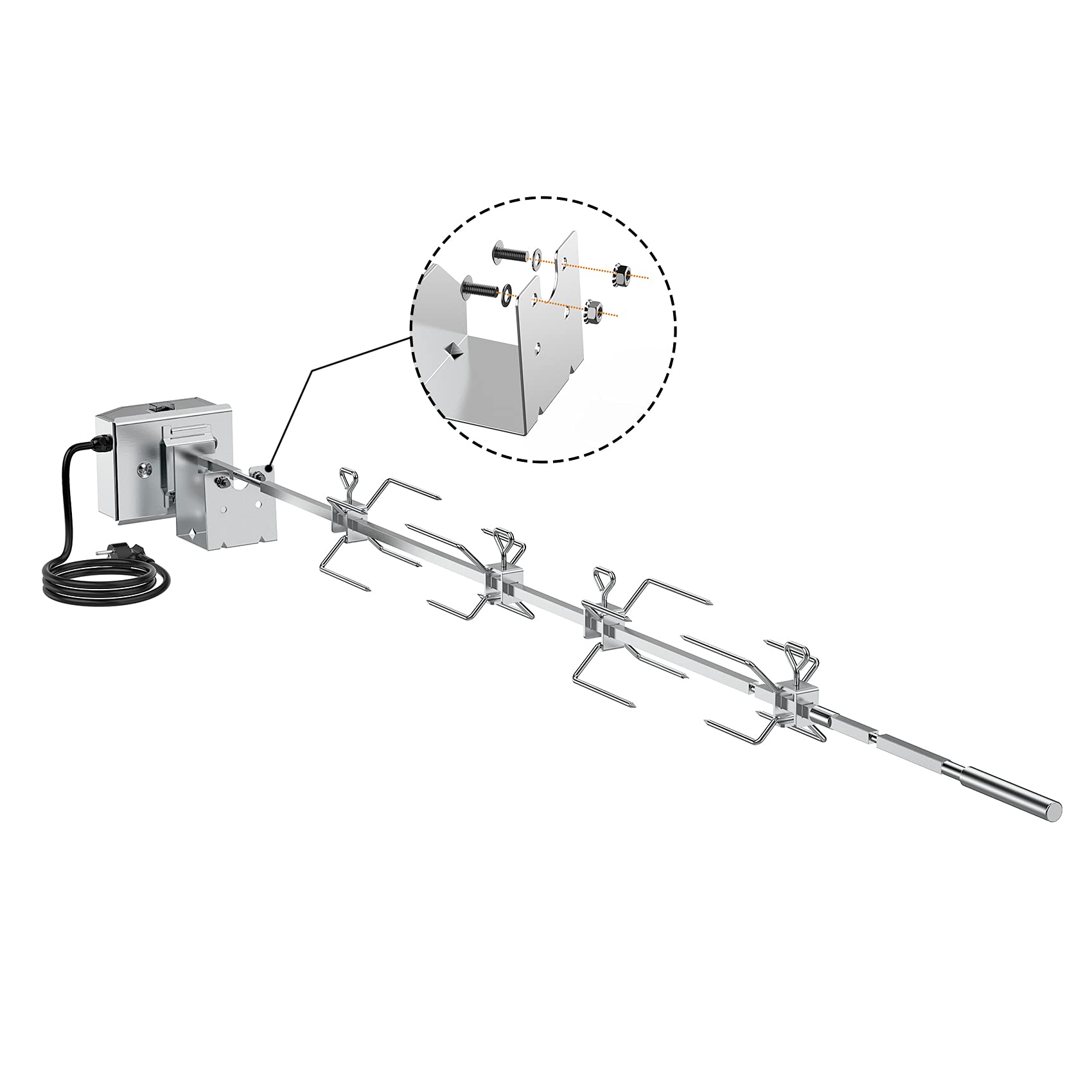Onlyfire Acero Inoxidable Barbacoa asador Kit para Weber 7653 con Weber Genesis II 400 & 600 serie y Genesis II LX 4 & 6 Quemador barbacoas