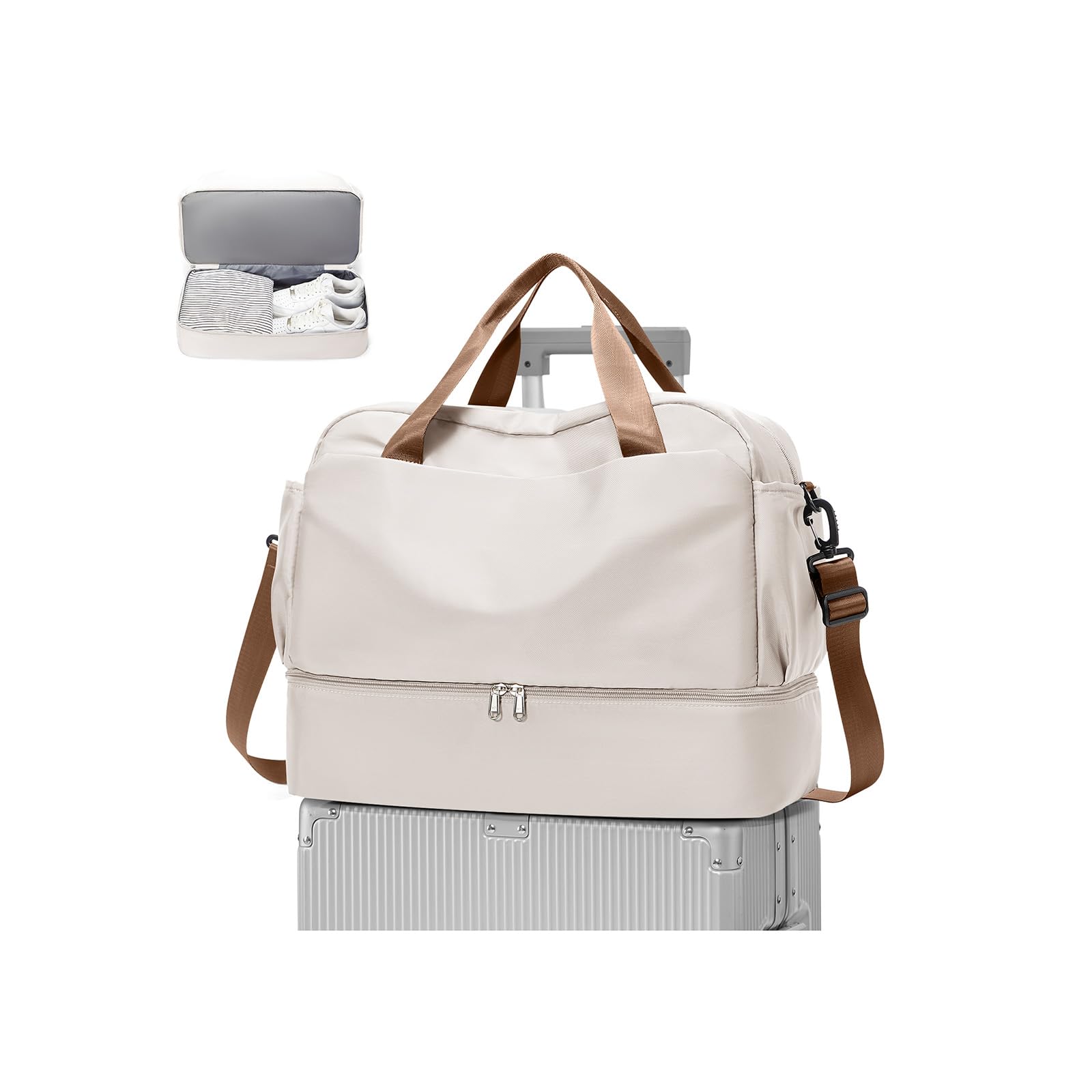WEPLAN Handgepäck Tasche 45x36x20 Easyjet für Flugzeug Reisetasche Damen Handgepäck Ryanair 40x20x25 Tasche Weekender Bag Travel Bag Sporttasche mit Schuhfach Kliniktasche Schwimmtasche