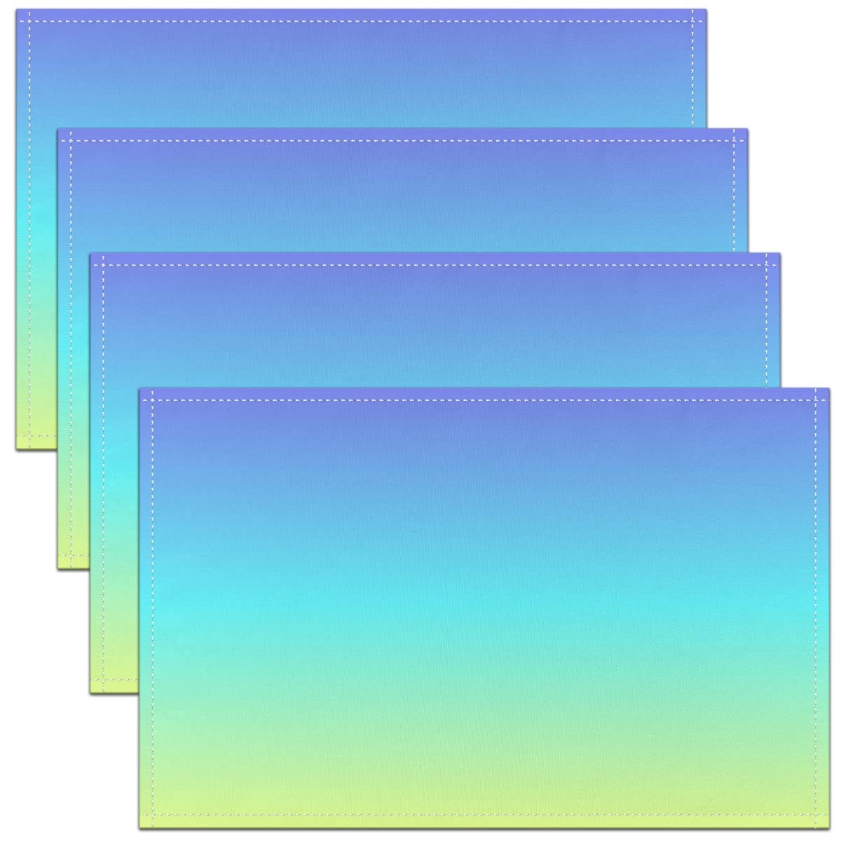 Ombre Placemats Set of 4 45X30cm Ombre Effects Placemats for Dining Table Modern Table Mats Placemat Abstract Art Design Decor Table Place Mats Blue Green Room Decor Table Mats Placemat