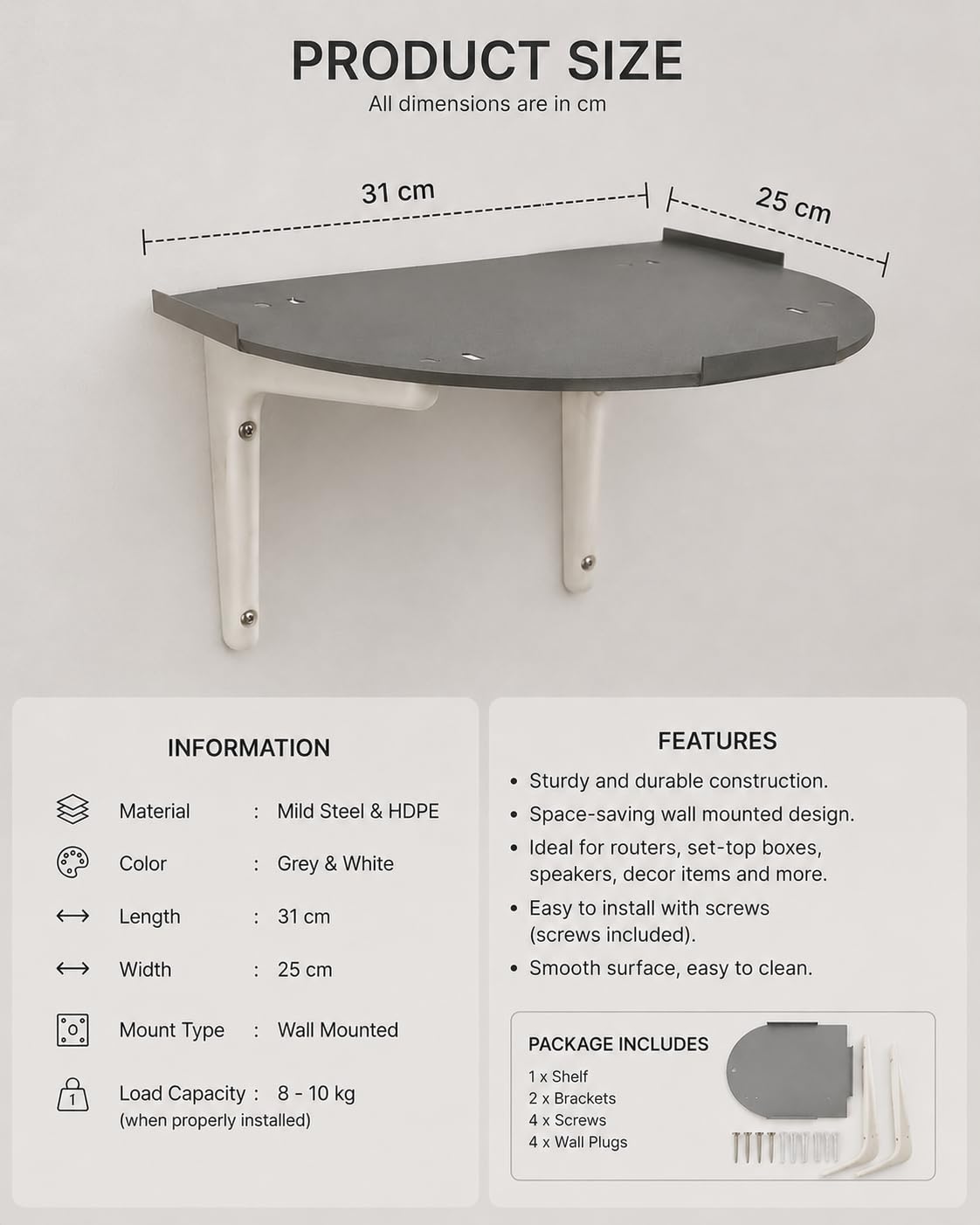 BIOWAY Wall Stand for RO Water Purifier, Routers, Set-Top Box (Round) — Amazon image 3