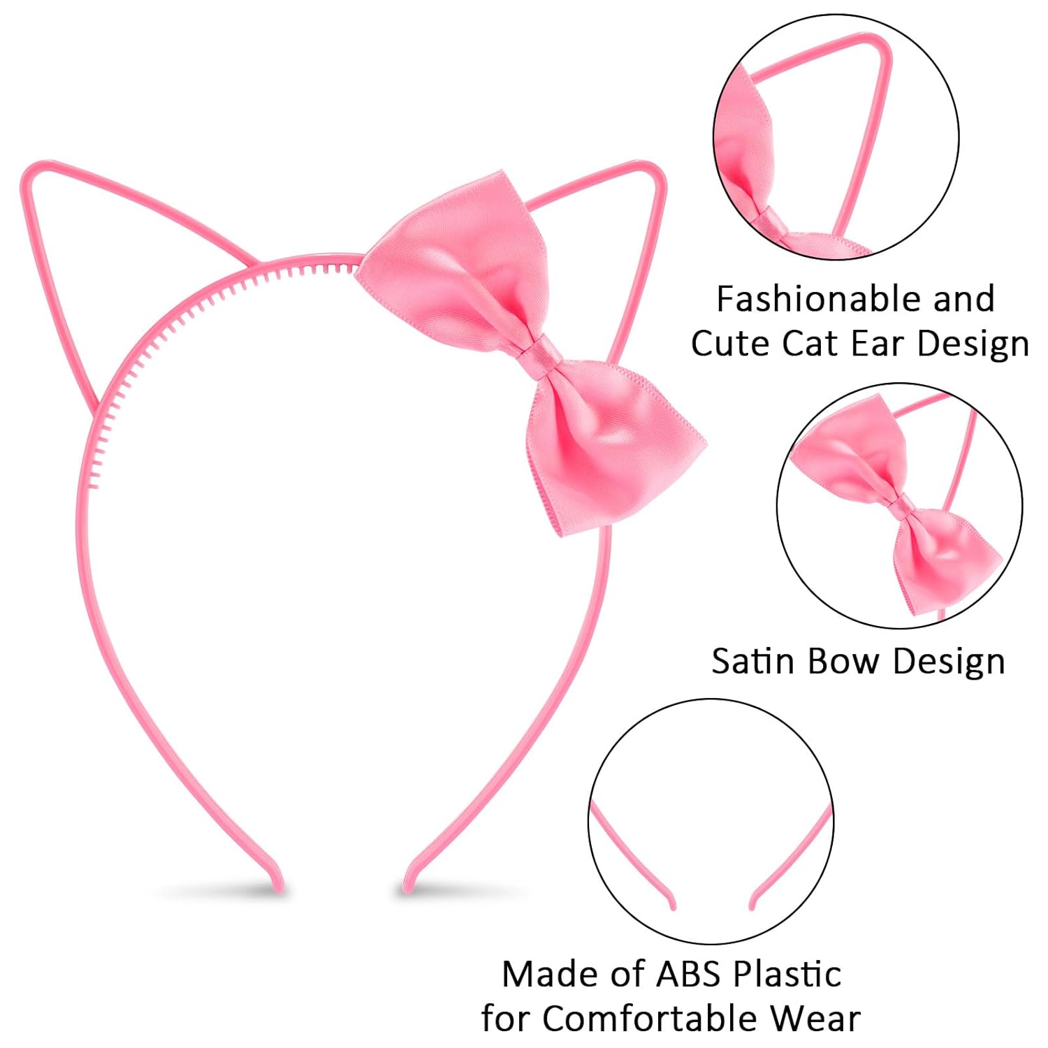 COCIDE 12Pcs Cat Ears Headbands Plastic Taylor Party Decorations Kitty Headbands for Gabby Party Favors Birthday Supplies for Women Hair Accessories Hair Hoops Costume - Image 4