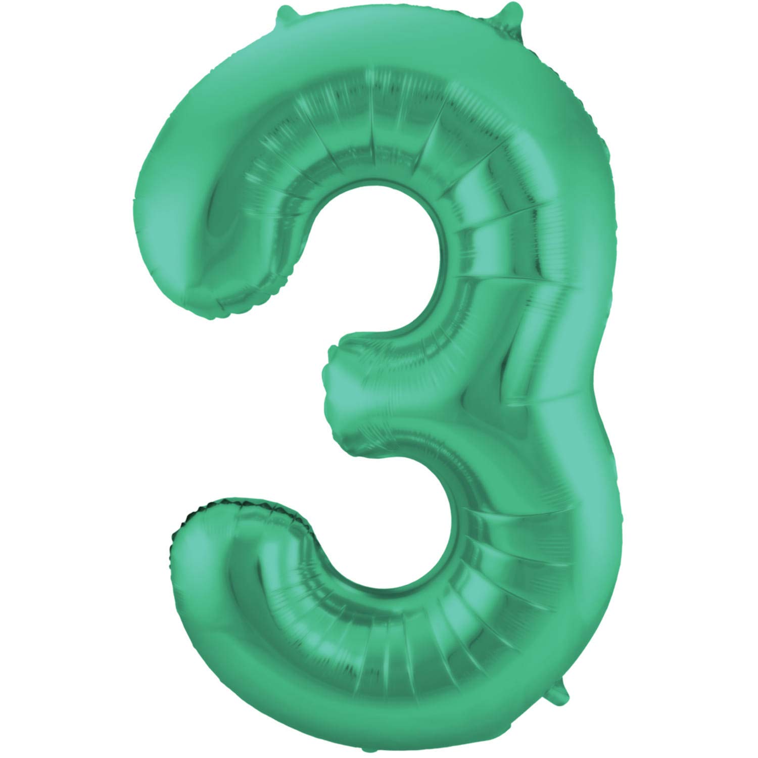 Folat 65913 Number 3 Metallic Mat Foil Balloon, Green โ image 1