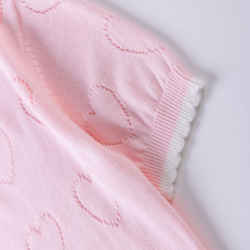 Girls Toddler Short Sleeve Knit Pullover Sweater Crew Neck Cute Tops,2-8 Years4