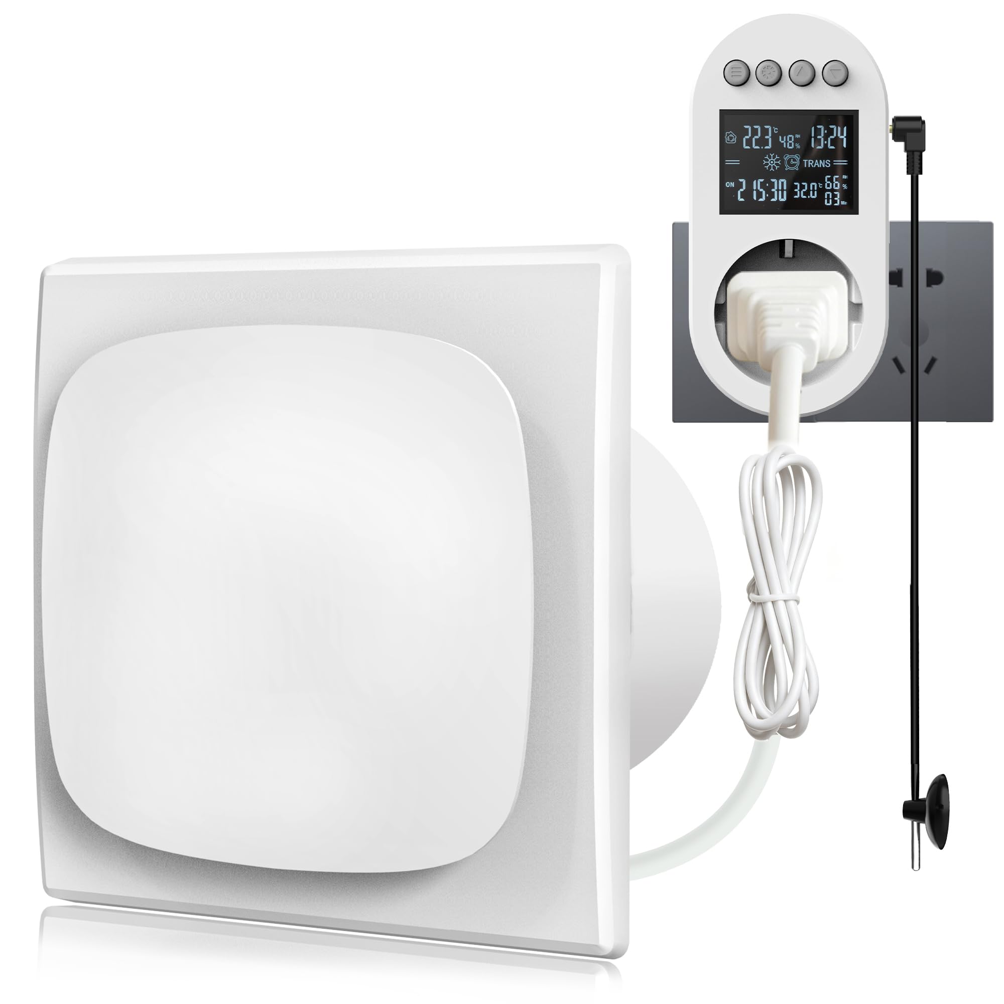 Aygrochy Ventilateur Extracteur d'Air 100mm avec Prise Intelligente