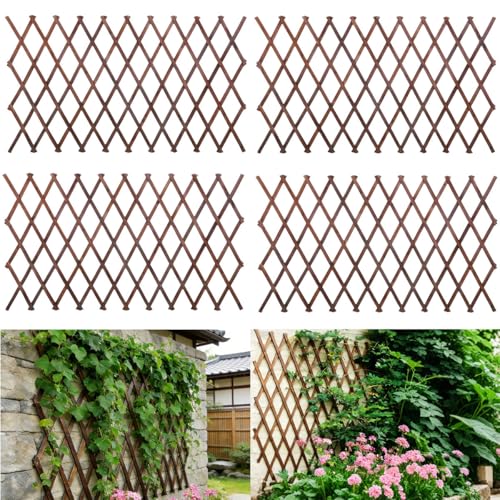 Image of 4Pcs Expandable Garden Trellis, 38 inchx89 inch Trellis for Climbing Plants Outdoor