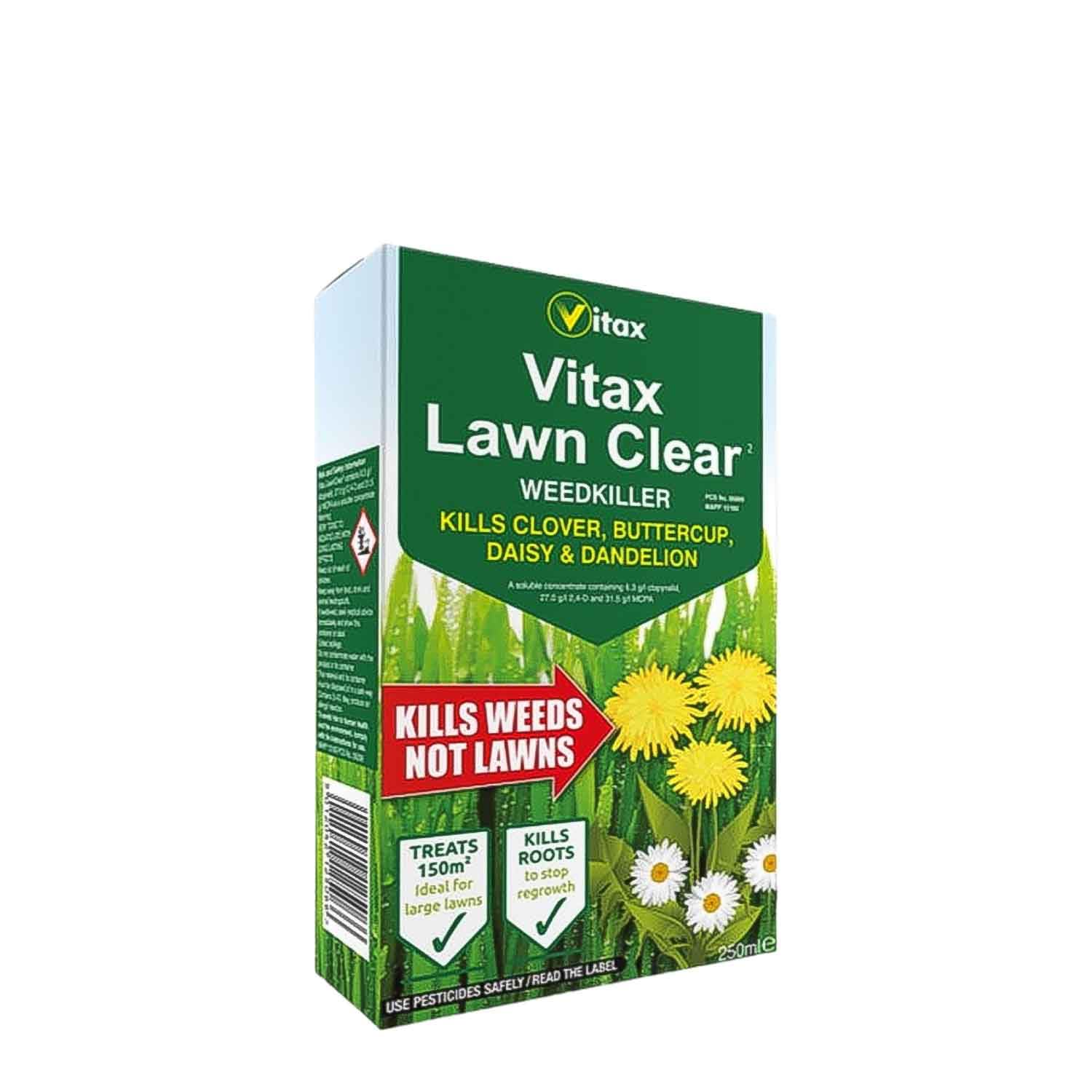 Vitax Lawn Clear Weed Killer Concentrate 250ml Kills Weeds Not Grass Fast-Acting For Lawns, Flowers & Veg Selective Broadleaf Weed Control Lawn Care Solution (250ml)