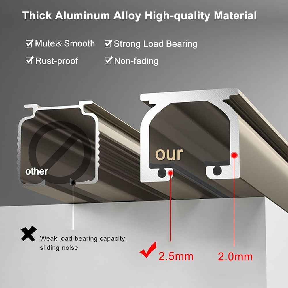 Aluminiowy karnisz sufitowy do zasłon zewnętrznych, łatwy w instalacji, okno i ścianka działowa, 50 cm, rozmiar francuski, kolor - do wszechstronnego zastosowania