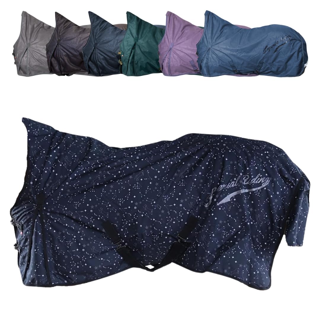RL24 - Outdoordecke 600D IRHSuper-Dry Stardust Black 125cm | Pferdedecke von Imperial Riding mit Fleece-Futter – Regendecke, Übergangsdecke & Winterdecke – wasserdichte Weidedecke