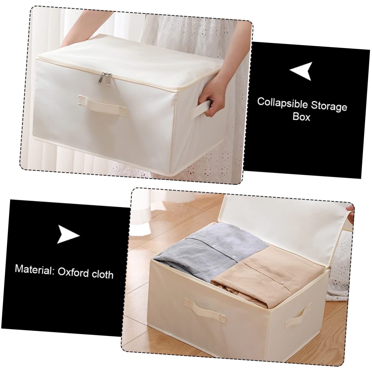 Kleiderbox Aufbewahrungsbox Faltbar Großes Fassungsvermögen Stoff Organizer Zusammenklappbar Sperrige Gegenstände Kleidung Decken Transport Aufbewahrung