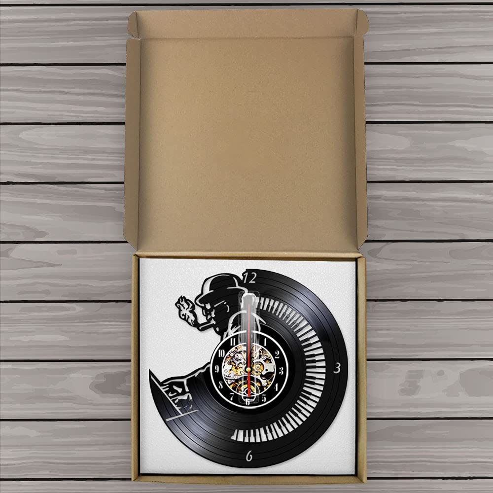 Orologio da parete con disco in vinile per pianista Orchestra sinfonica classica Sala da musica Studio Pianista Wall Art Musicista Insegnante di musica Regalo Dia 30cm 7 colori Orologio da parete in